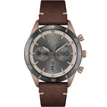 Hugo Boss Santiago 1513861 Rose Gold Grey Dial Brown Leather Watch