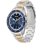 Hugo Boss Santiago 1513937 Two-Tone Rose Gold Blue Dial Chronograph Men's Watch