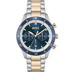 Hugo Boss Santiago 1513937 Two-Tone Rose Gold Blue Dial Chronograph Men's Watch