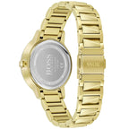 Original Hugo Boss Signature Women's Watch - Gold Steel & Crystal Bezel (1502541)
