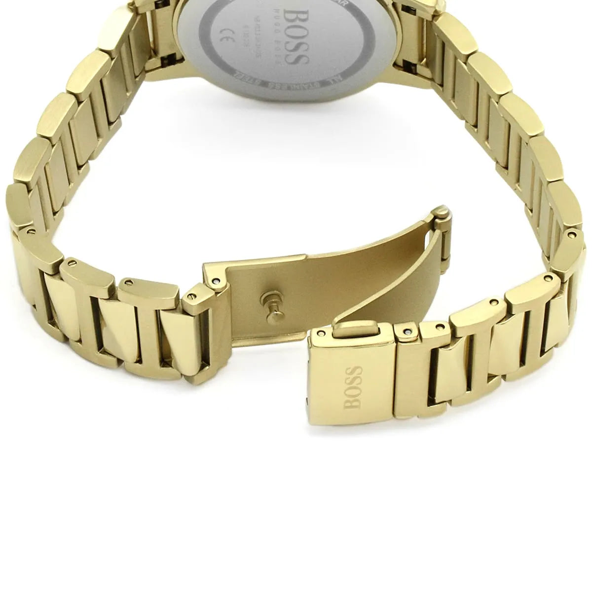 Original Hugo Boss Signature Women's Watch - Gold Steel & Crystal Bezel (1502541)