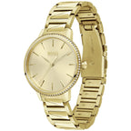 Original Hugo Boss Signature Women's Watch - Gold Steel & Crystal Bezel (1502541)