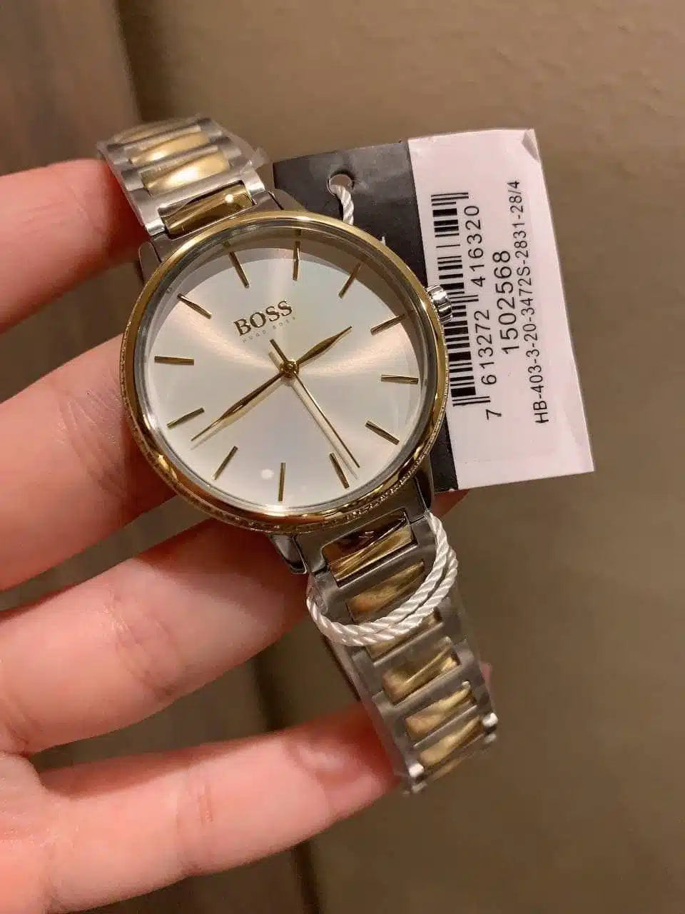 Original Hugo Boss Signature Women's Watch - Two-Tone & Crystal Bezel (1502568)