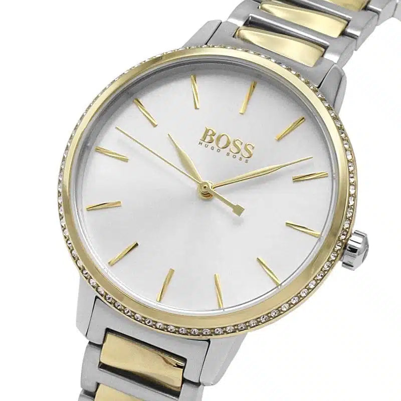 Original Hugo Boss Signature Women's Watch - Two-Tone & Crystal Bezel (1502568)