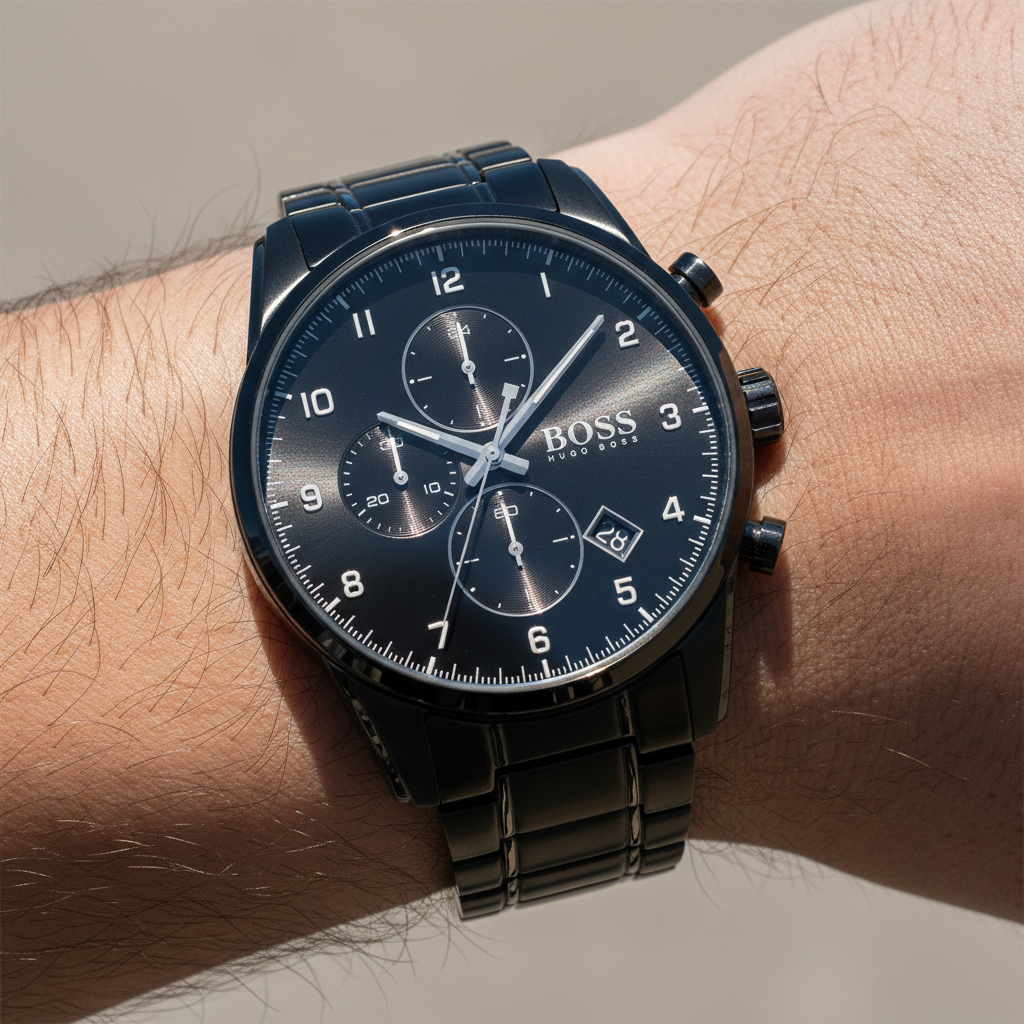 Hugo Boss Skymaster 1513785 Black IP Chronograph Men's Watch