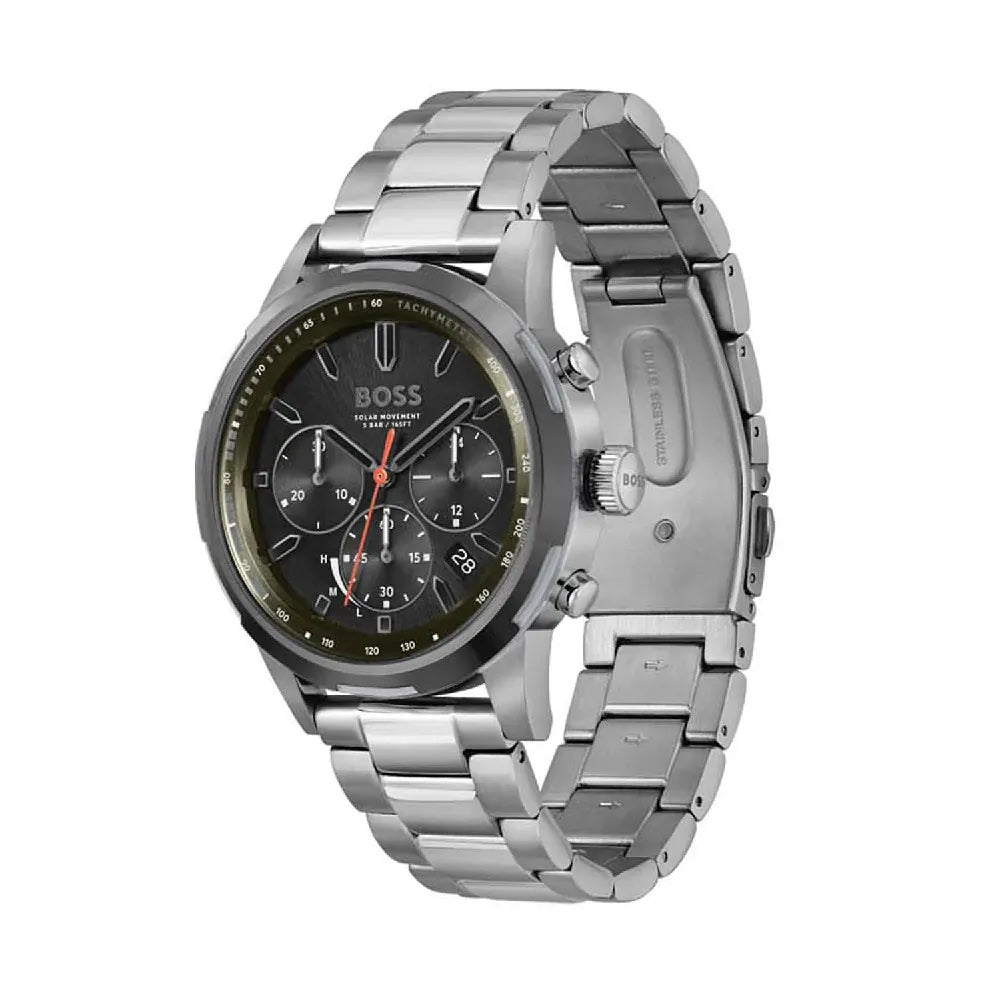 Hugo Boss Solgrade 1514034 Grey IP Solar Chronograph Men's Watch