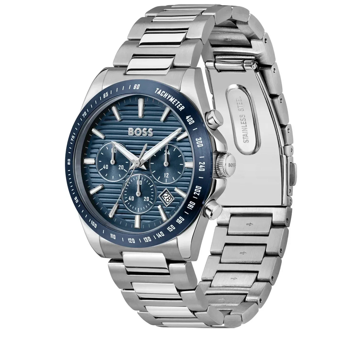 Hugo Boss Strike 1514240 Silver-Tone Blue Dial Chronograph Men's Watch