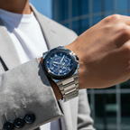 Hugo Boss Supernova 1513360 Silver-Tone Blue Dial Chronograph Men's Watch