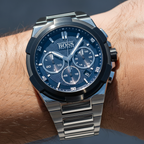 Hugo Boss Supernova 1513360 Silver-Tone Blue Dial Chronograph Men's Watch