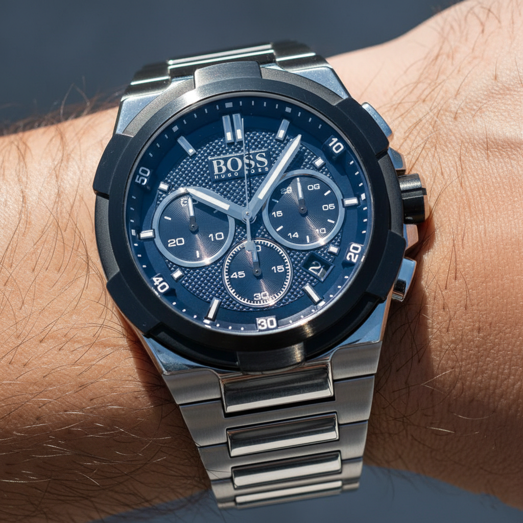 Hugo Boss Supernova 1513360 Silver-Tone Blue Dial Chronograph Men's Watch