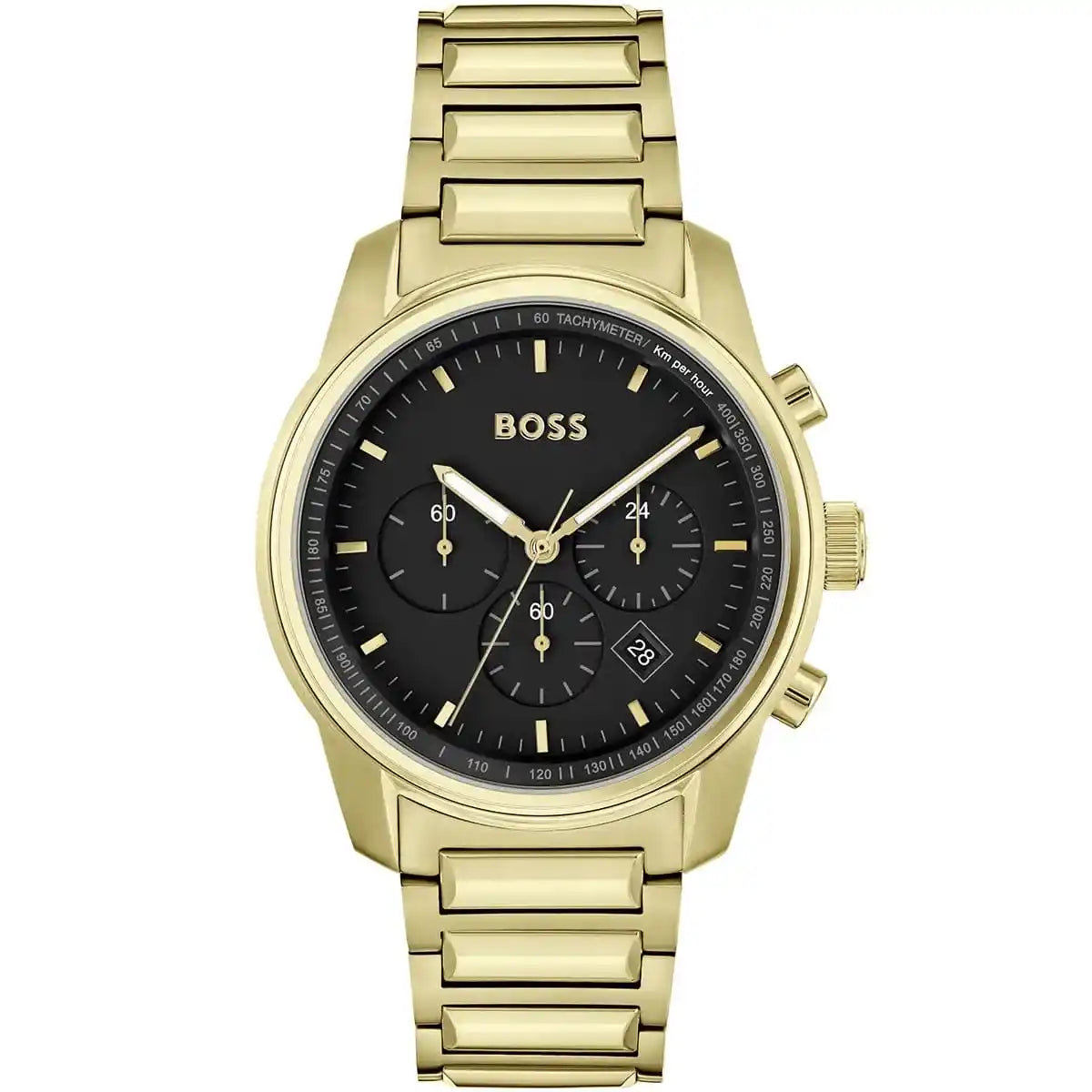 Hugo Boss Trace 1514006 Gold-Tone Black Dial Chronograph Men's Watch