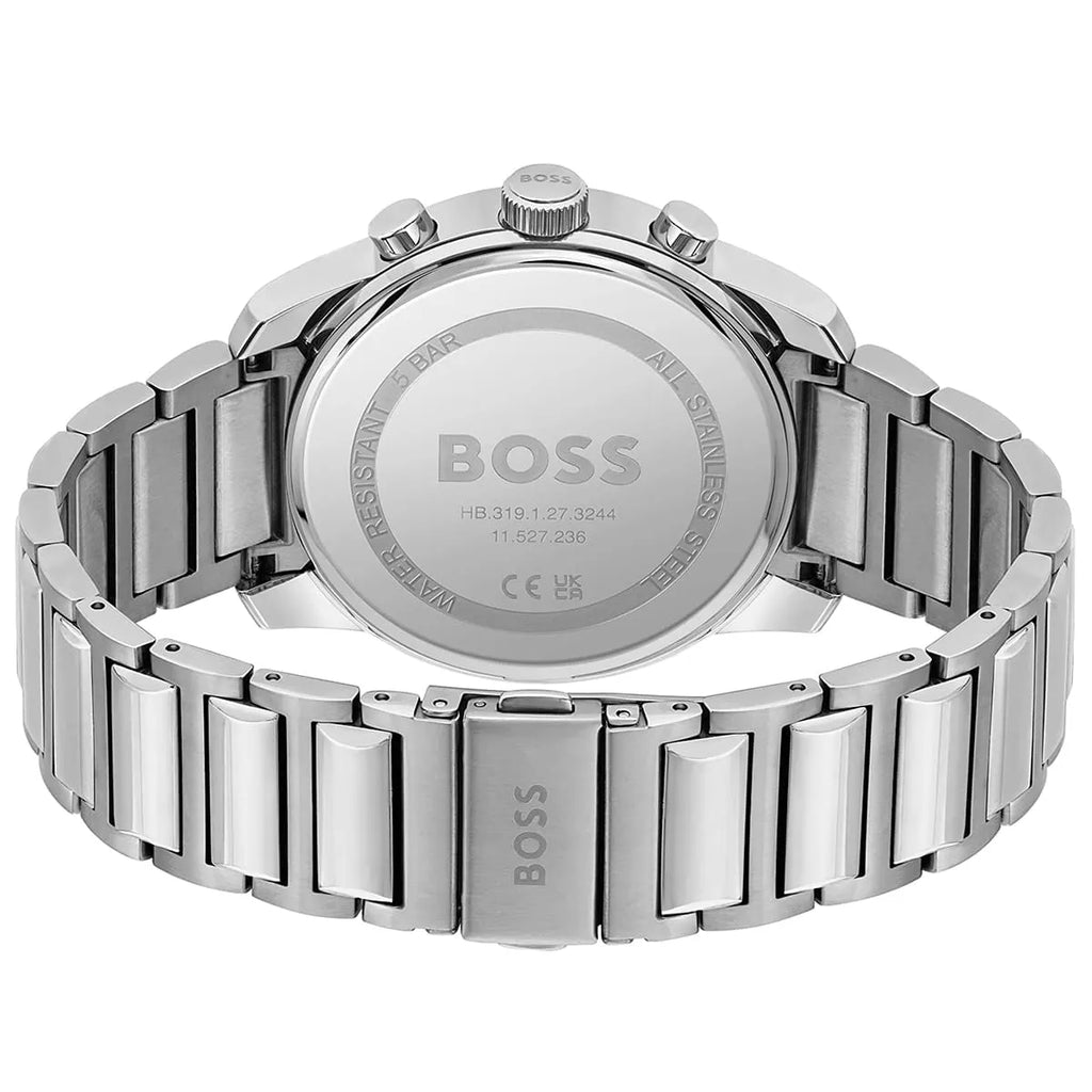 Hugo Boss Trace 1514007 Silver-Tone Blue Dial Chronograph Men's Watch