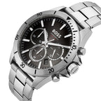 Hugo Boss Troper 1514057 Silver-Tone Black Dial Chronograph Men's Watch
