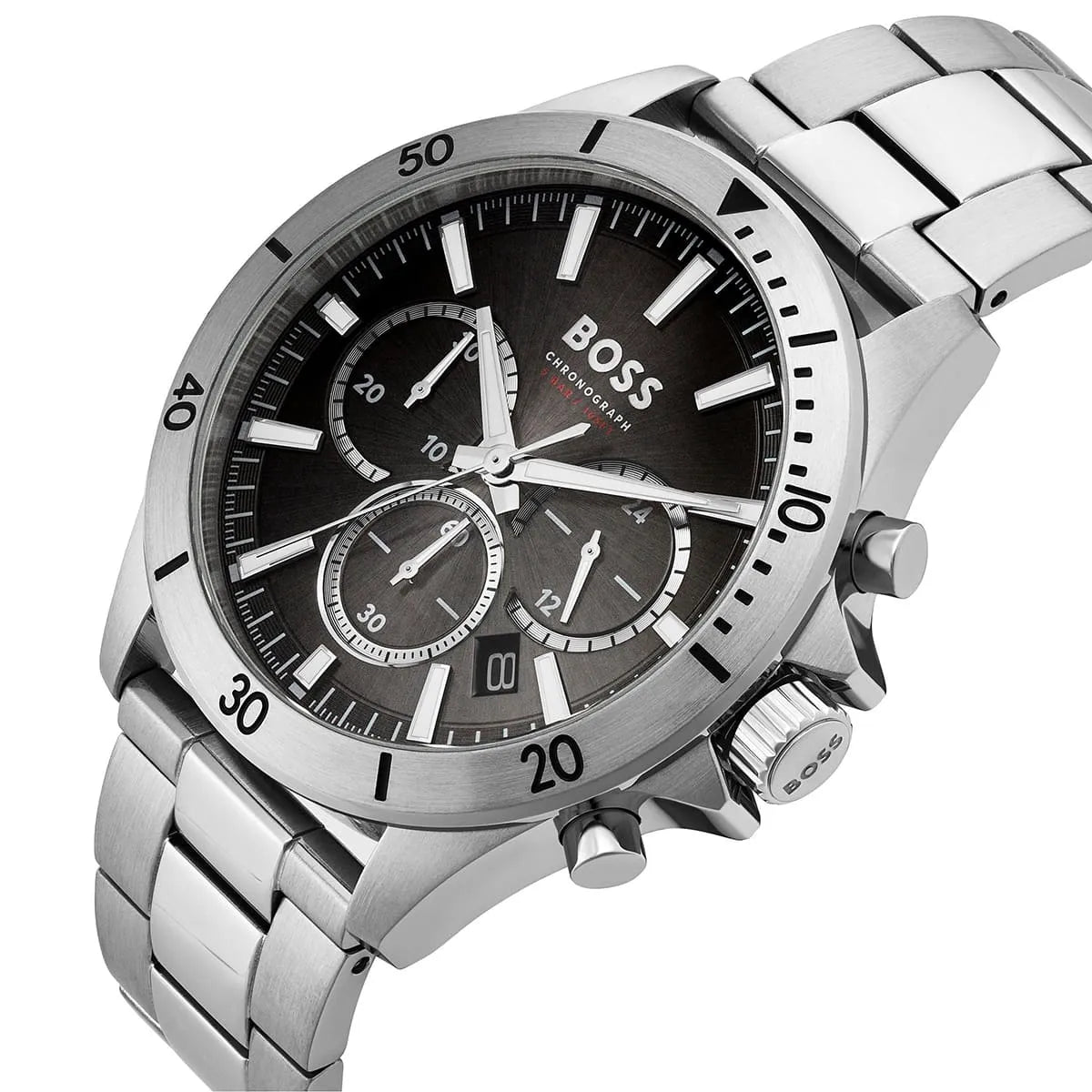 Hugo Boss Troper 1514057 Silver-Tone Black Dial Chronograph Men's Watch