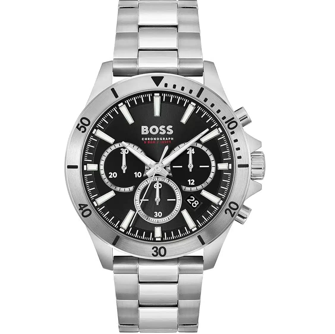 Hugo Boss Troper 1514057 Silver-Tone Black Dial Chronograph Men's Watch