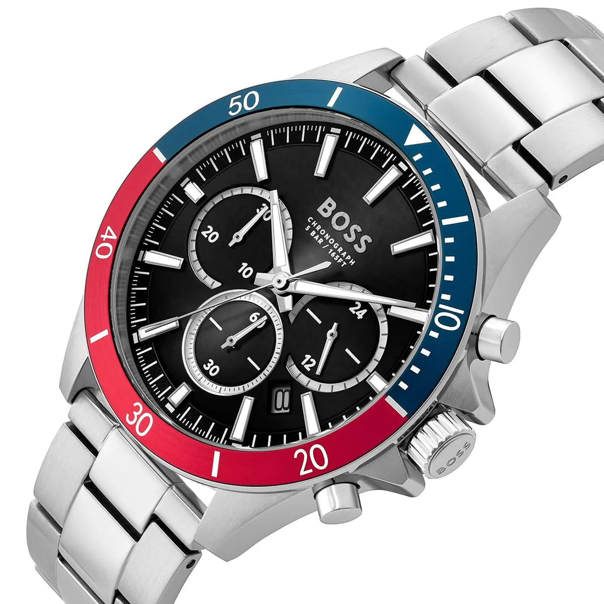 Hugo Boss Troper 1514108 Silver-Tone Pepsi Bezel Chronograph Men's Watch