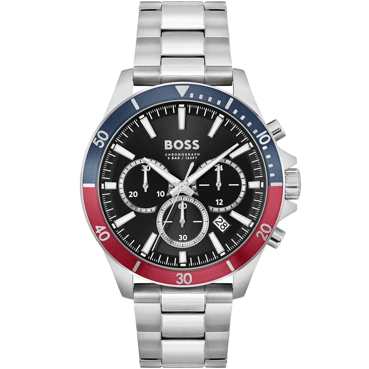 Hugo Boss Troper 1514108 Silver-Tone Pepsi Bezel Chronograph Men's Watch