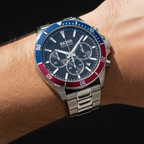 Hugo Boss Troper 1514108 Silver-Tone Pepsi Bezel Chronograph Men's Watch