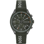 Hugo Boss Velocity 1514060 Green IP Green Rubber Strap Chronograph Men's Watch