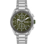 Hugo Boss Volane 1513951 Silver-Tone Olive Green Dial Chronograph Men's Watch