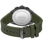 Hugo Boss Volane 1513952 Grey IP Case Green Rubber Strap Men's Watch