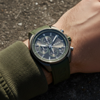 Hugo Boss Volane 1513952 Grey IP Case Green Rubber Strap Men's Watch