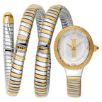 ساعة Just Cavalli Signature Snake After Party بلونين YG فضية للنساء (موديل JC1L269M0055)