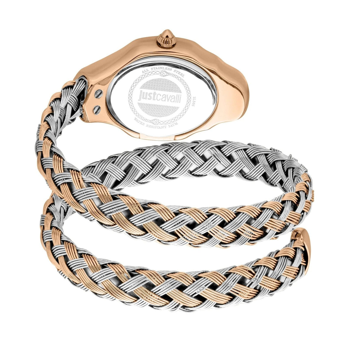 Just Cavalli Signature Snake Twined Two-Tones RG Blue Women's Watch (Model JC1L305M0065)