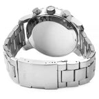 Fossil Nate JR1353 Men’s Analog Watch – 50mm Black Dial with Silver Stainless Steel Strap