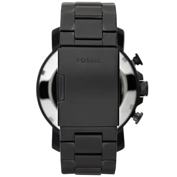 Fossil Nate JR1356 Men’s Analog Watch – 50mm Black Stainless Steel | Water Resistant