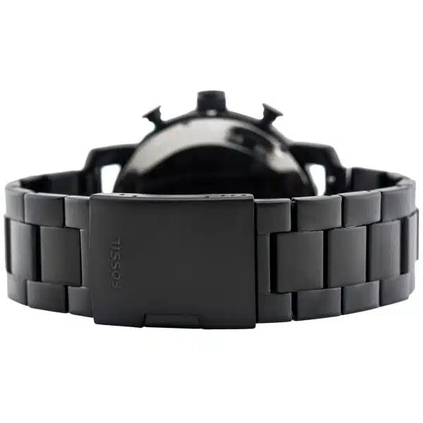 Fossil Nate JR1356 Men’s Analog Watch – 50mm Black Stainless Steel | Water Resistant