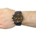 Fossil Nate JR1356 Men’s Analog Watch – 50mm Black Stainless Steel | Water Resistant