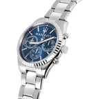 Maserati Competizione R8853100013 Silver Fluted Bezel Blue Dial Watch