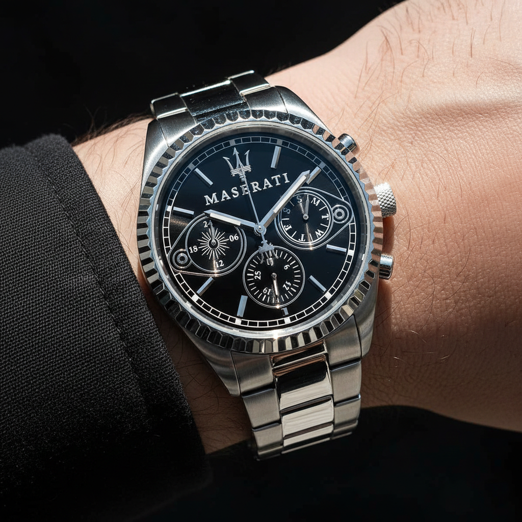 Maserati Competizione R8853100014 Silver Case Black Dial Men's Watch