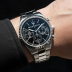 Maserati Competizione R8853100014 Silver Case Black Dial Men's Watch