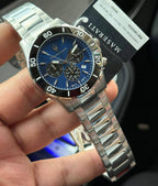 Maserati Competizione R8873600009 Silver Stainless Steel Blue Dial Black Bezel Chronograph Watch