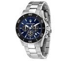 Maserati Competizione R8873600009 Silver Stainless Steel Blue Dial Black Bezel Chronograph Watch