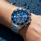 Maserati Competizione R8873600009 Silver Stainless Steel Blue Dial Black Bezel Chronograph Watch