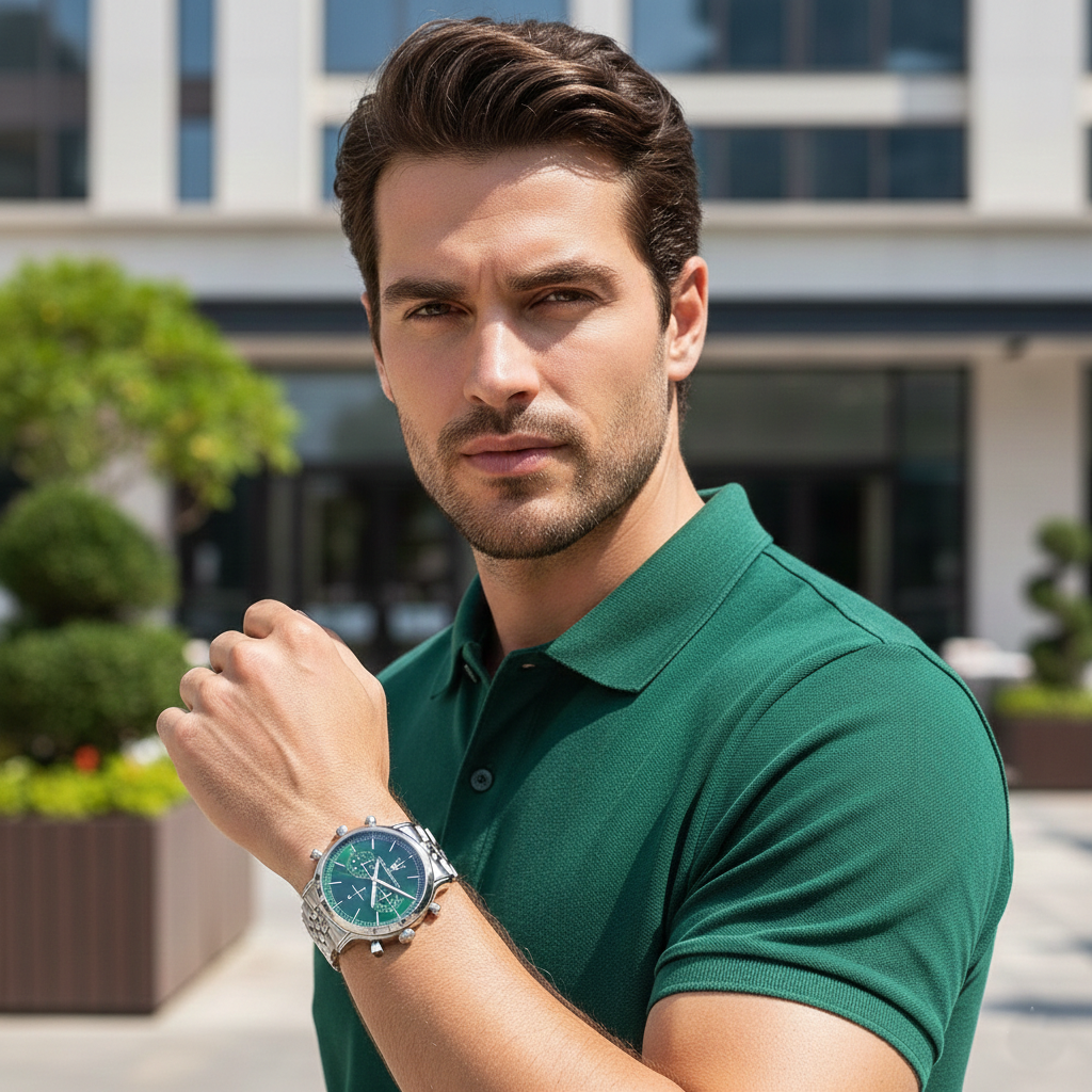 Maserati Epoca R8873618033 Silver Jubilee Green Sunray Dial Men's Watch