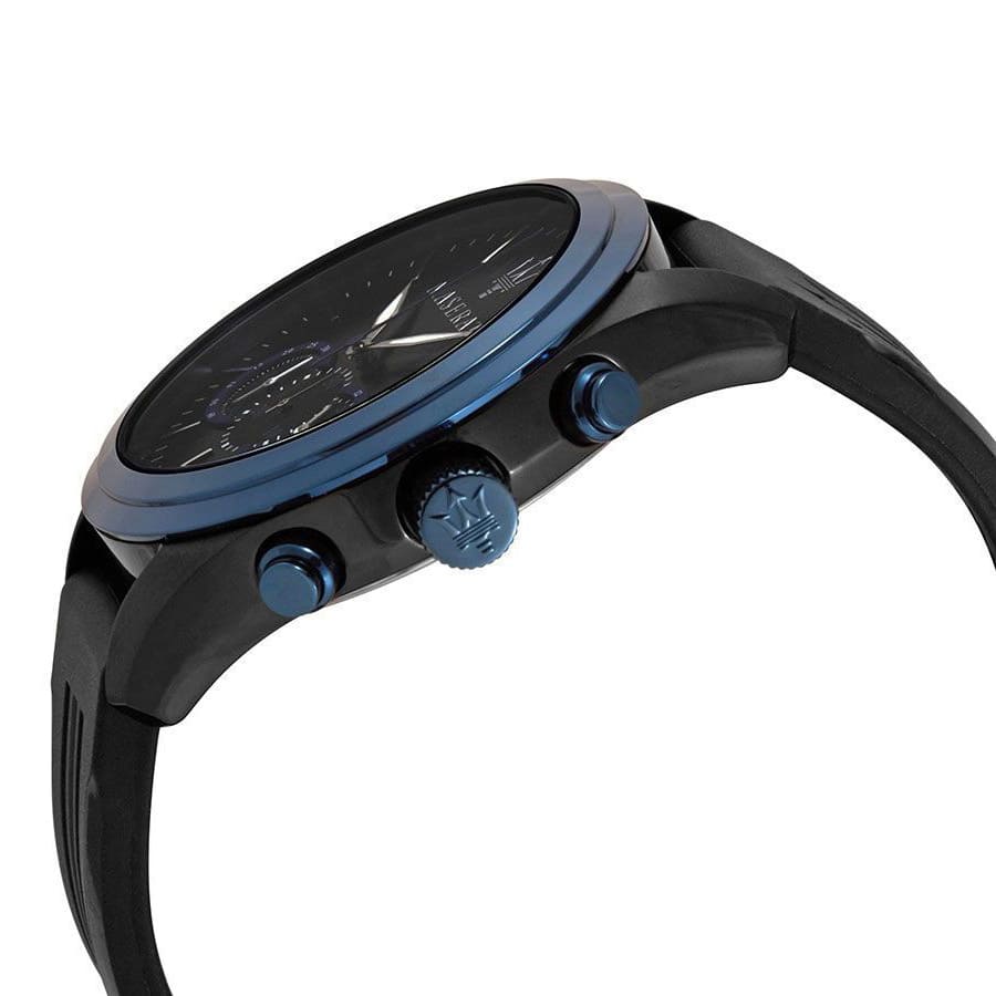 Maserati Traguardo R8871612006 Men's Black Watch Blue Bezel