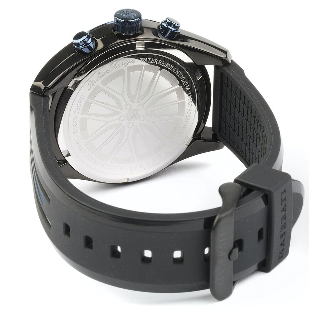 Maserati Traguardo R8871612006 Men's Black Watch Blue Bezel