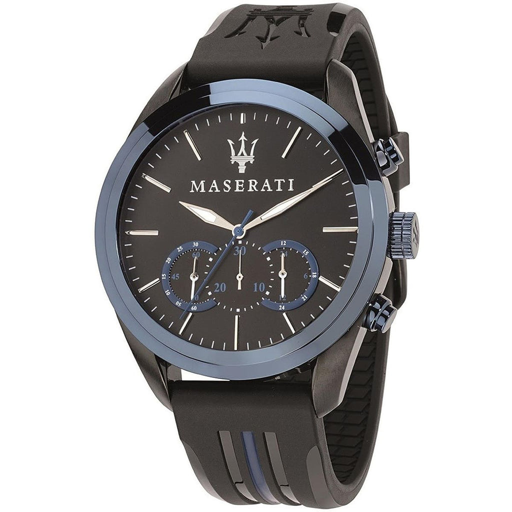 Maserati Traguardo R8871612006 Men's Black Watch Blue Bezel
