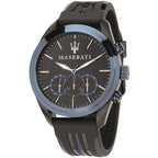 Maserati Traguardo R8871612006 Men's Black Watch Blue Bezel