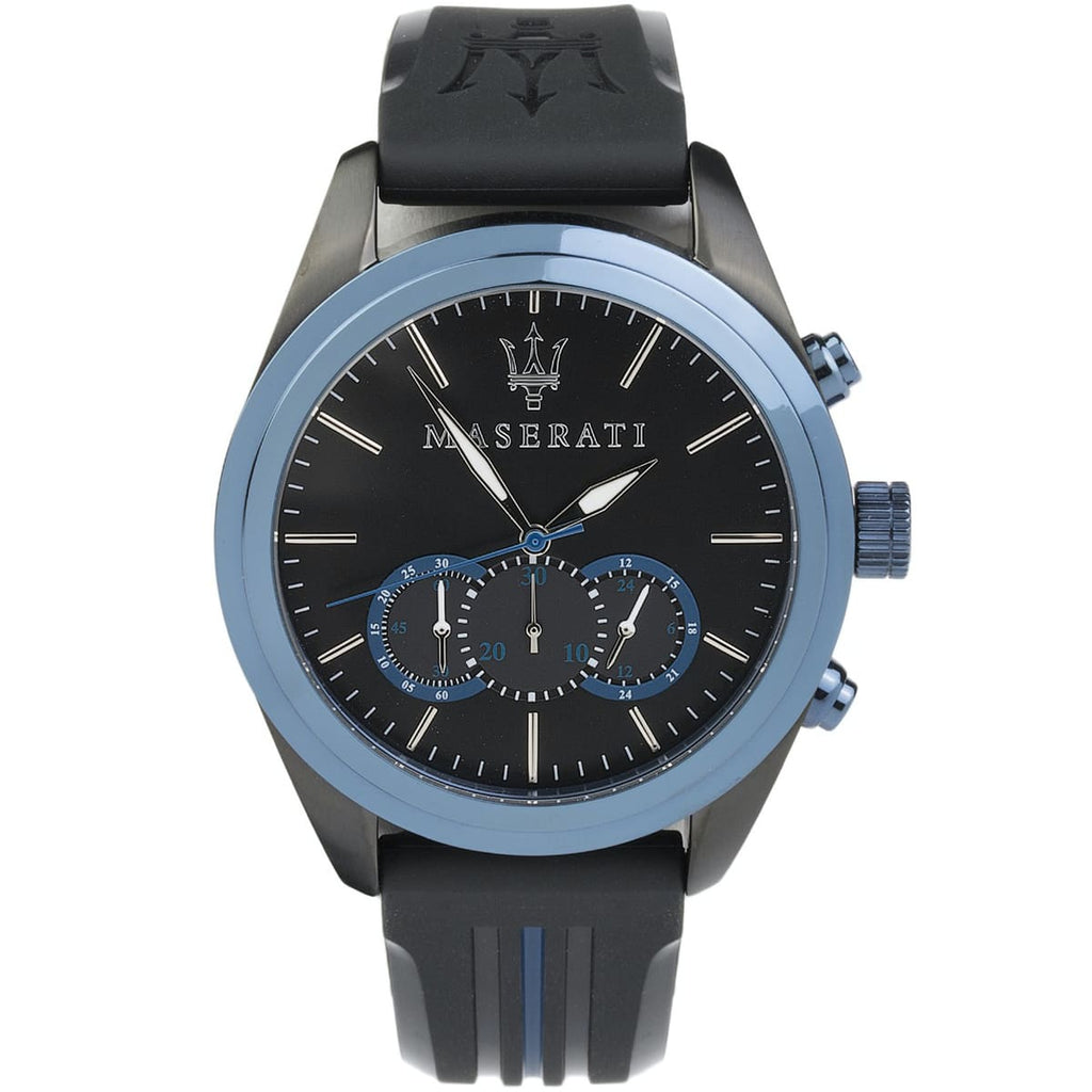 Maserati Traguardo R8871612006 Men's Black Watch Blue Bezel