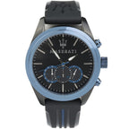 Maserati Traguardo R8871612006 Men's Black Watch Blue Bezel