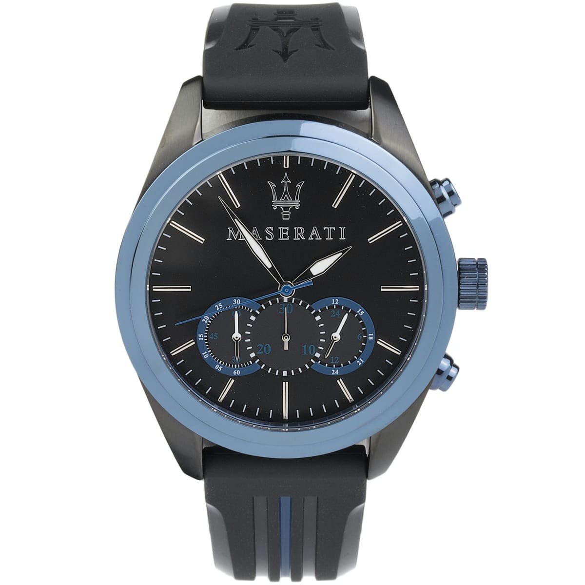 Maserati Traguardo R8871612006 Men's Black Watch Blue Bezel