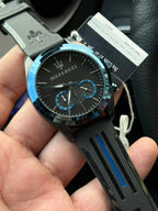 Maserati Traguardo R8871612006 Men's Black Watch Blue Bezel