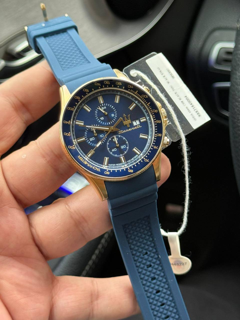 Maserati Sfida R8871640004 Men's Gold Watch Blue Rubber