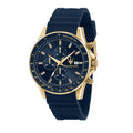 Maserati Sfida R8871640004 Men's Gold Watch Blue Rubber
