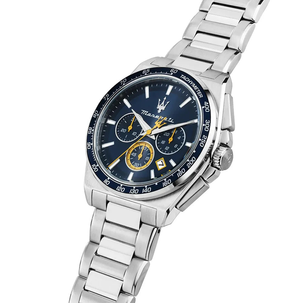 Maserati Velocita R8873652001 Silver-Tone Blue Racing Dial Men's Watch